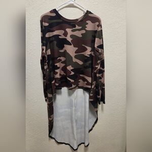 Camouflage High Low blouse